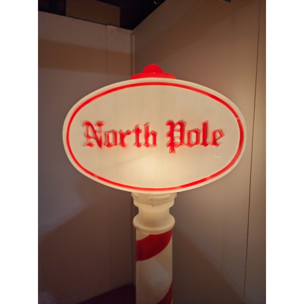 Vintage 1991 Union Products North Pole Candy Cane Blow Mold Tested Working 45" - Picture 4 of 9